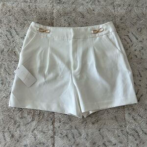 Cache White Shorts with Gold Accents